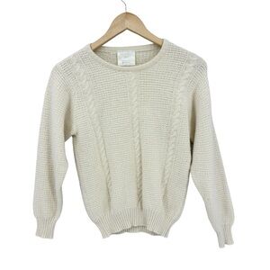 COMPLIMENTS Sweater Pure Lambswool Crew Neck Cream